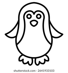 Penguin icon Thin line vector design