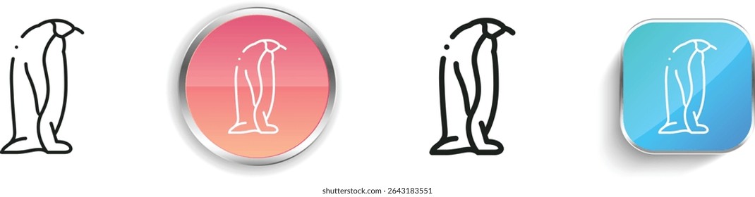 penguin icon. Thin Linear, Regular and Button Style Design Isolated On White Background