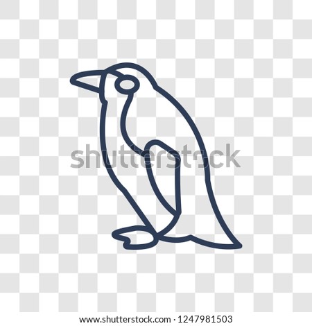 Penguin icon. Trendy linear Penguin logo concept on transparent background from animals  collection