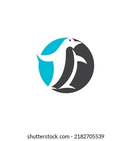 penguin icon vector illustration logo design