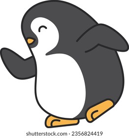 Penguin icon. Vector illustration of penguin on white background.