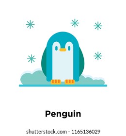 Penguin icon vector isolated on white background, Penguin transparent sign , snowy cold winter symbols