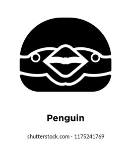Penguin icon vector isolated on white background, logo concept of Penguin sign on transparent background, filled black symbol