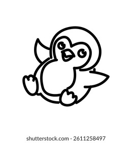 penguin icon vector, line style icon