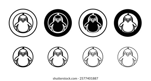 Penguin icon Vector logo set flat