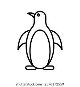 Penguin icon vector outline logo sign