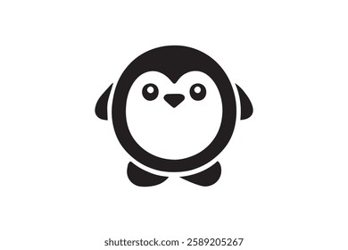 penguin icon vector silhouette isolated in white background