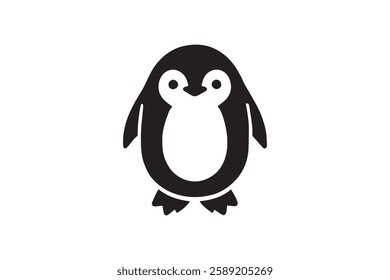 penguin icon vector silhouette isolated in white background