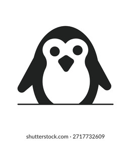 Icono de pingüino con fondo blanco Vector Ilustración de stock