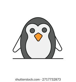 Pinguin-Symbol mit weißem Hintergrund, Vektorgrafik