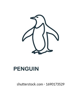 Penguin icon from wild animals collection. Simple line Penguin icon for templates, web design and infographics