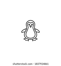 Penguin icon. Winter icon. Simple, flat, outline, black.