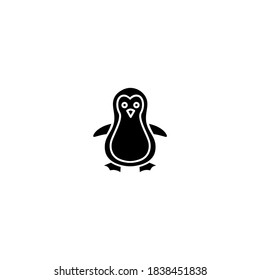 Penguin icon. Winter icon. Simple, flat, black, glyph.