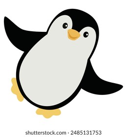 Penguin illustrated in cartoon style