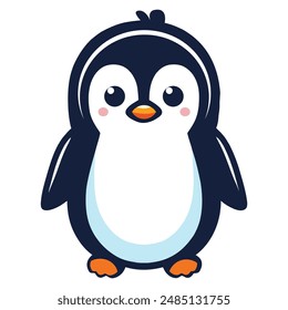 Penguin illustrated in cartoon style