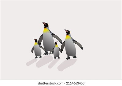 penguin and illustration cartoon icon design