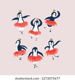 Penguin illustration. Fashion graphic design and more