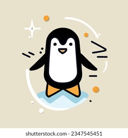 Penguin Illustration flat vector art