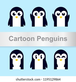 Penguin illustration of various expressions