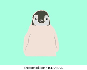 Penguin, illustration, vector on white background.