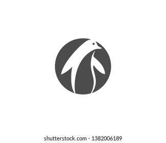 Penguin ilustration logo vector template