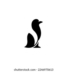 penguin image with negative space.