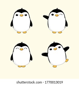Penguin image set Premium Vector,cute cartoon character