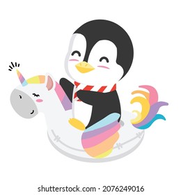 penguin Inflatable rings illustrated  float