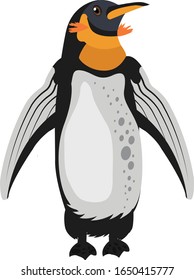 Pinguin einzeln auf weißem Hintergrund. Vektorillustration