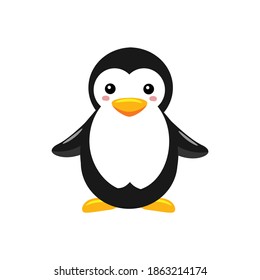 Penguin isolated on white background. Cute penguin. Animal concept. Vector stock