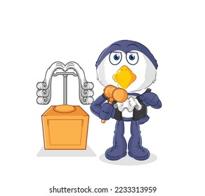 the penguin judge holds gavel. character vector