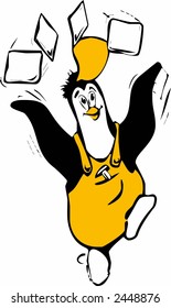 Penguin juggler - Vector