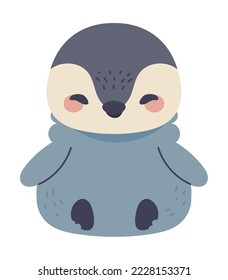 penguin kawaii animal icon isolated