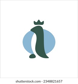 penguin king crown logo design