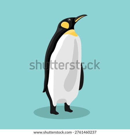 Penguin King Emperor Sea Bird Cute Simple Flat Isolated Vector