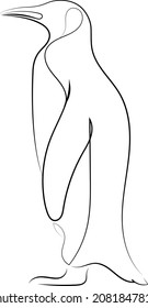 penguin line art drawing modern minimalism tattoo neutral logo design icon graphic vector sketch