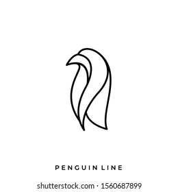 Penguin Line Art Illustration Vector Template, Suitable for Creative Industry, Multimedia, entertainment, Educations, Shop, and any related business