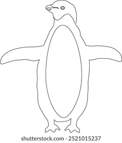 Penguin line art Vector Design |  Single line art drawing of penguin bird | Penguin outline illustration design