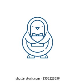 Penguin line icon concept. Penguin flat  vector symbol, sign, outline illustration.