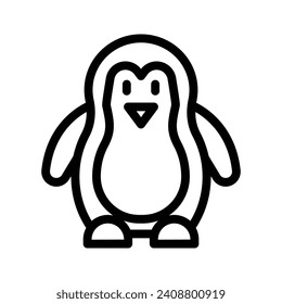 penguin line icon illustration vector graphic. Simple element illustration vector graphic, suitable for app, websites, and presentations isolated on white background