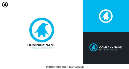 Penguin Logo - All elements on this template are editable with vector software