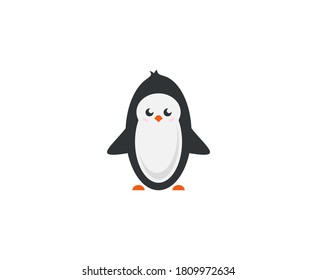Logo pingüino lindo vector 