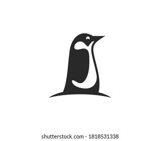 Icono del vector animal del logo pingüino 