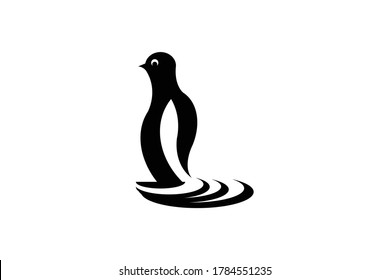 Logo pingüino en blanco y negro