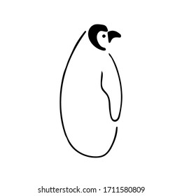 penguin logo black and white isolated