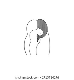 penguin logo black and white isolated