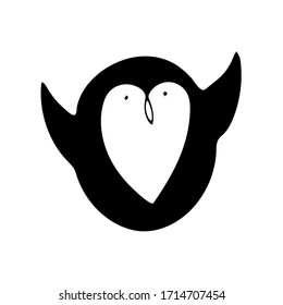 penguin logo black and white isolated