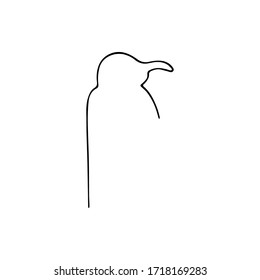 penguin logo black and white one line isolated 