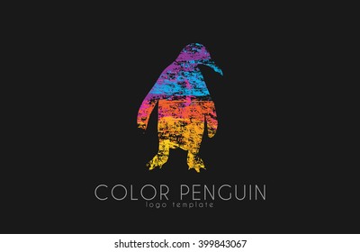 Penguin logo. Color penguin design. Creative logo