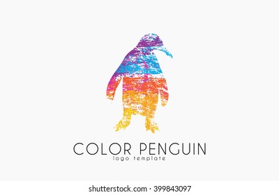 Penguin logo. Color penguin design. Creative logo